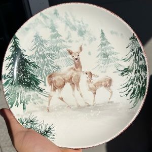 Robert Stanley Winter Forest w/Deer Christmas Decorative Ceramic Plates Set of 4